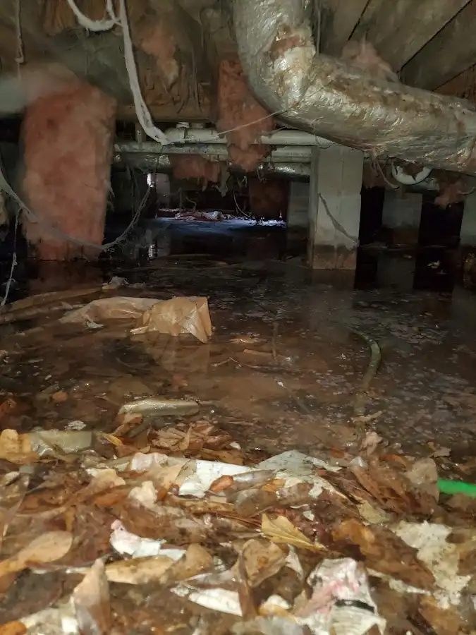 Crawl space flood assessment for Commercial Water Damage Restoration in Travis Ranch