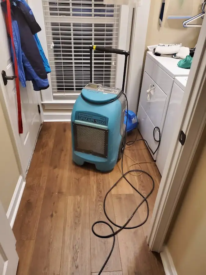 Commercial dehumidifier deployed for Flood Damage Cleanup in Travis Ranch